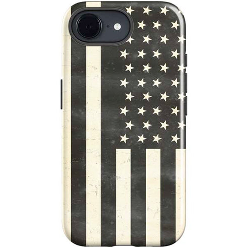 Black & White USA Flag iPhone 16e Impact Case