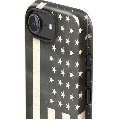 Black & White USA Flag iPhone 16e Impact Case