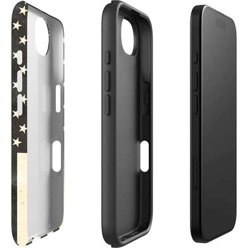 Black & White USA Flag iPhone 16e Impact Case