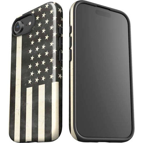 Black & White USA Flag iPhone 16e Impact Case