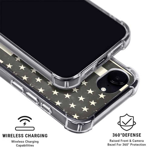 Black & White USA Flag iPhone 16e MagSafe Case