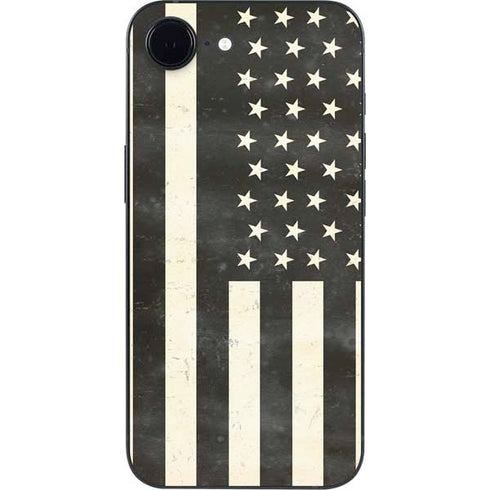 Black & White USA Flag iPhone 16e Skin