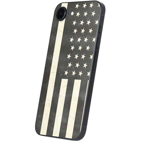 Black & White USA Flag iPhone 16e Skin