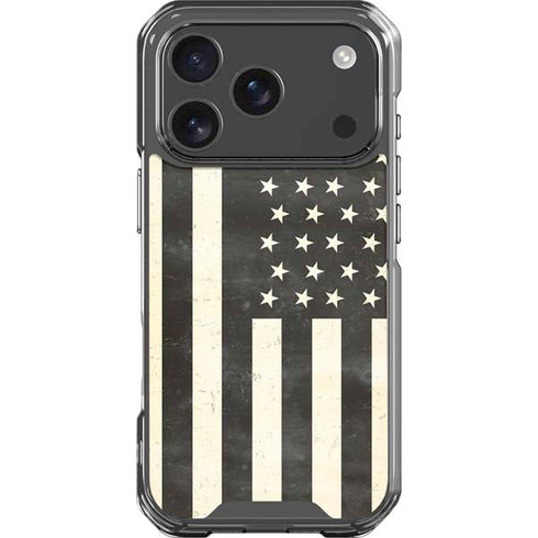 Black & White USA Flag iPhone 18 Pro Clear Case