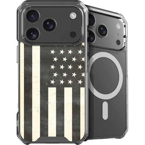 Black & White USA Flag iPhone 18 Pro MagSafe Case