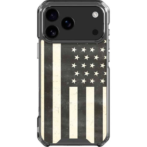 Black & White USA Flag iPhone 18 Pro Max Clear Case