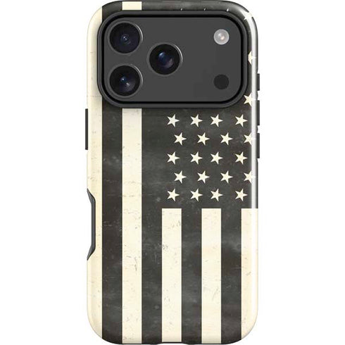 Black & White USA Flag iPhone 18 Pro Max Impact Case