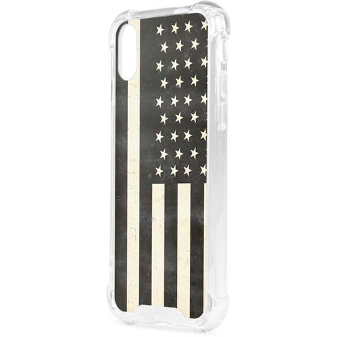 Black & White USA Flag iPhone XS Clear Case