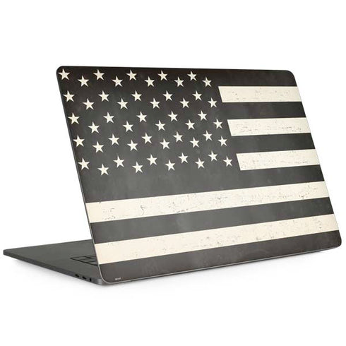Black & White USA Flag MacBook Skins