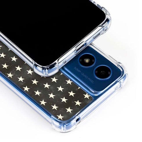 Black & White USA Flag Moto G Play 4G (2024) Clear Case