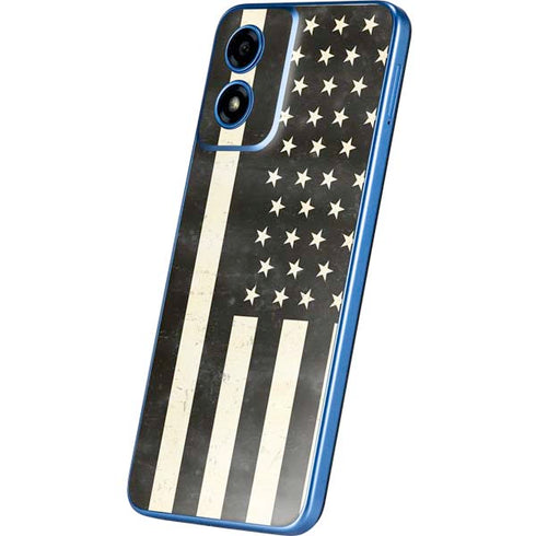 Black & White USA Flag Moto G Play 4G (2024) Skin