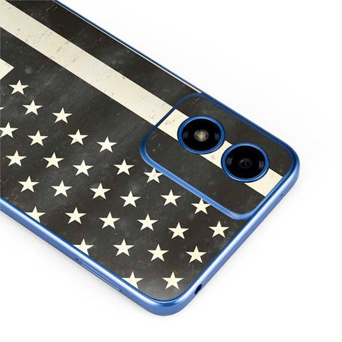 Black & White USA Flag Moto G Play 4G (2024) Skin