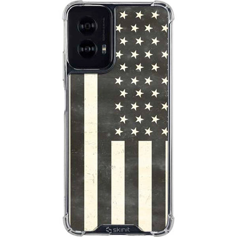 Black & White USA Flag Moto G Power 5G (2024) Clear Case