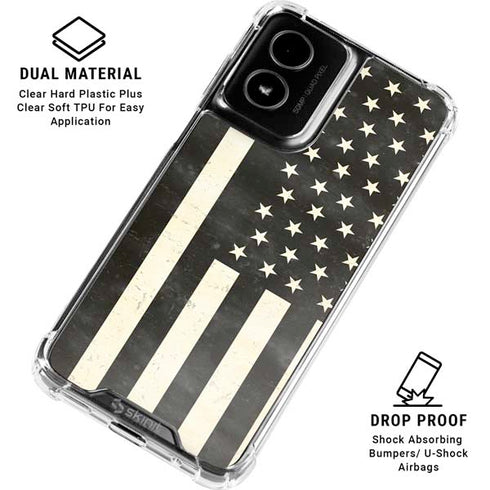Black & White USA Flag Moto G Power 5G (2024) Clear Case