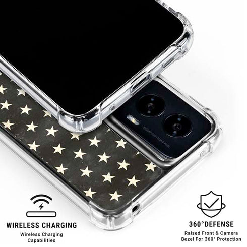 Black & White USA Flag Moto G Power 5G (2024) Clear Case