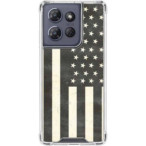 Black & White USA Flag Moto G Power 5G (2025) Clear Case