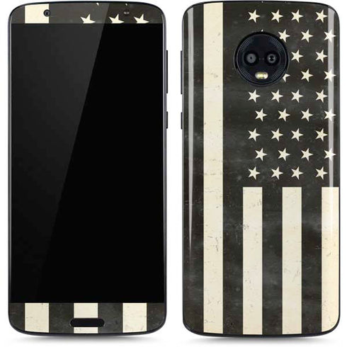 Black & White USA Flag Moto G6 Skin