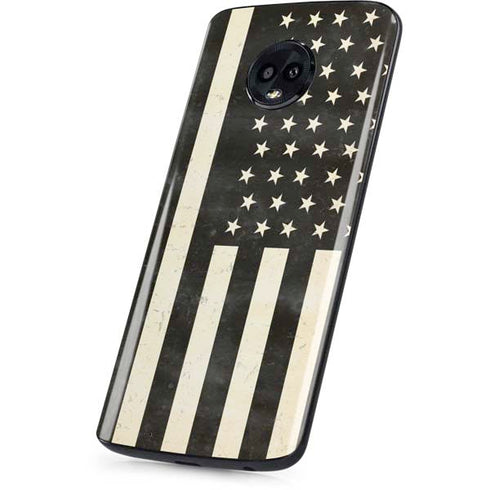 Black & White USA Flag Moto G6 Skin