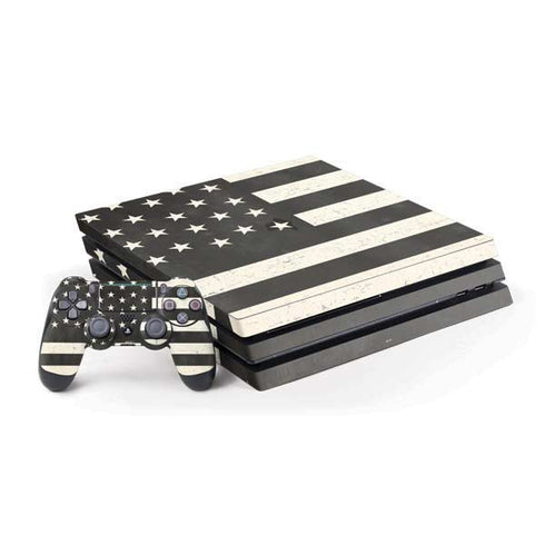 Black & White USA Flag PlayStation PS4 Skins