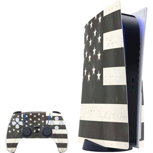 Black & White USA Flag PlayStation PS5 Skins