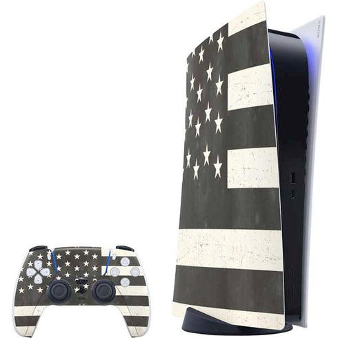 Black & White USA Flag PlayStation PS5 Skins