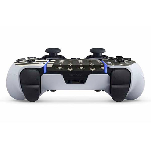 Black & White USA Flag PS5 DualSense Edge Pro Controller Skin