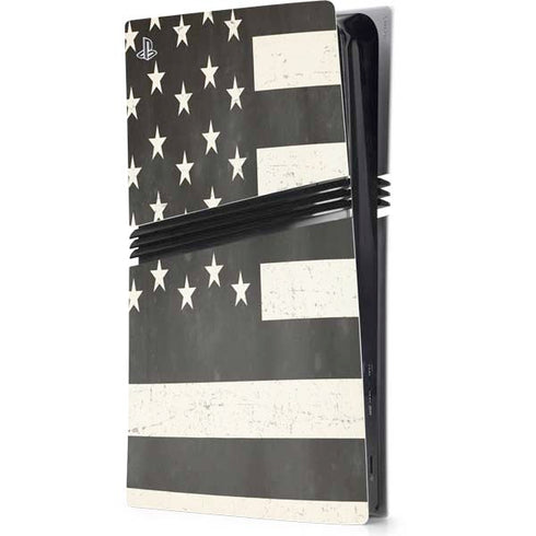 Black & White USA Flag PS5 Pro Console Skin