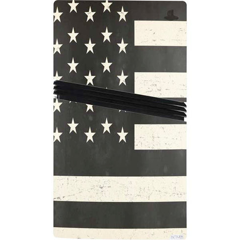 Black & White USA Flag PS5 Pro Console Skin