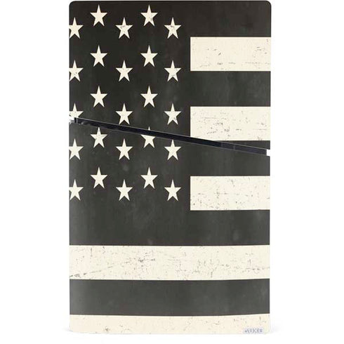 Black & White USA Flag PS5 Slim Digital Edition Console Skin