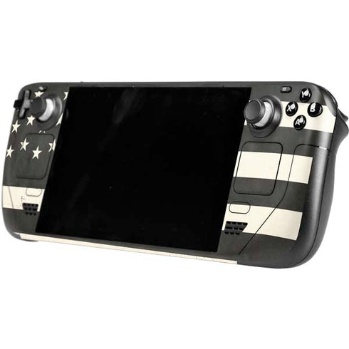 Black & White USA Flag Steam Deck Handheld Gaming Computer OLED Skin