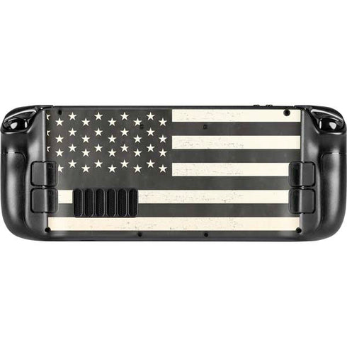 Black & White USA Flag Steam Deck Handheld Gaming Computer OLED Skin