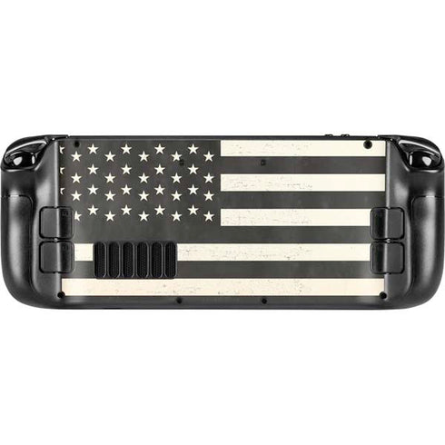 Black & White USA Flag Steam Deck Handheld Gaming Computer Skin