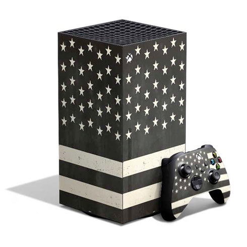 Black & White USA Flag XBox Series X Digital Edition Bundle Skin