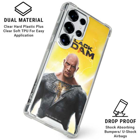 DC Comics Black Adam Movie Charcater Poster Galaxy S25 Ultra Clear Case