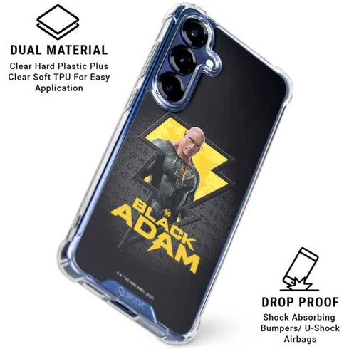 DC Comics Black Adam Movie Art Character and logo Galaxy S25 Plus Clear Case