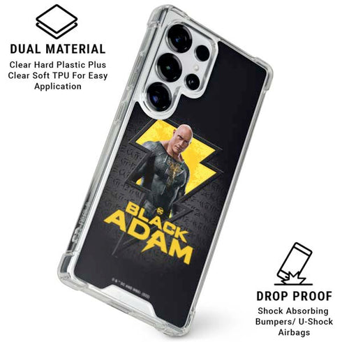 DC Comics Black Adam Movie Art Character and logo Galaxy S25 Ultra Clear Case