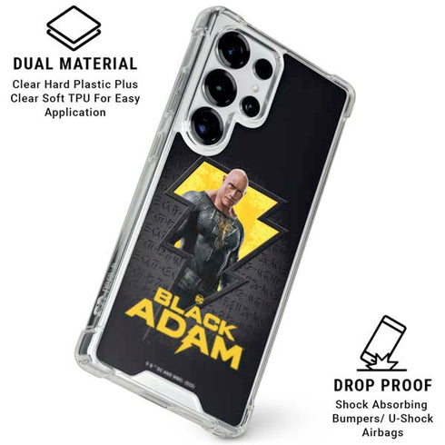 DC Comics Black Adam Movie Art Character and logo Galaxy S26 Ultra Clear Case
