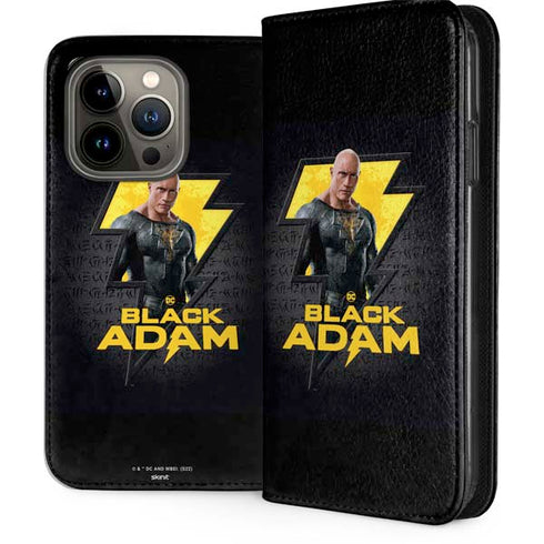 DC Comics Black Adam Movie Art Character and logo iPhone 14 Pro Folio Case