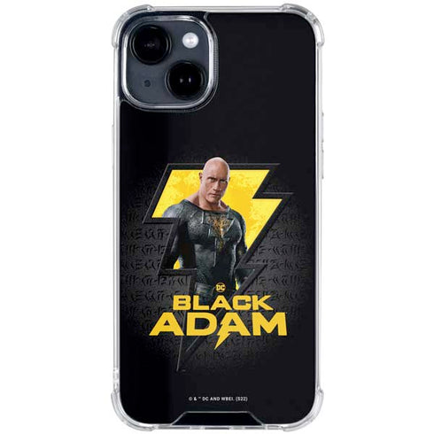 DC Comics Black Adam Movie Art Character and logo iPhone 15 Clear Case