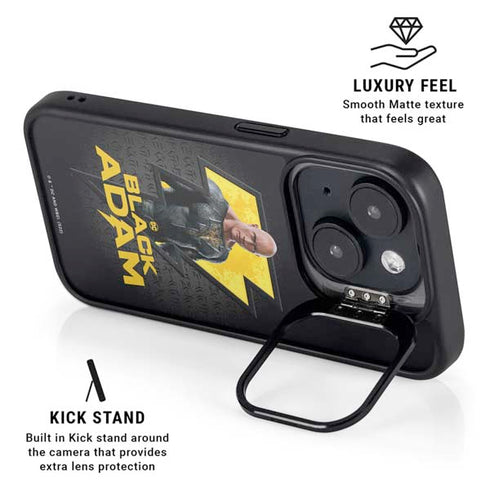 DC Comics Black Adam Movie Art Character and logo iPhone 15 Kickstand Case