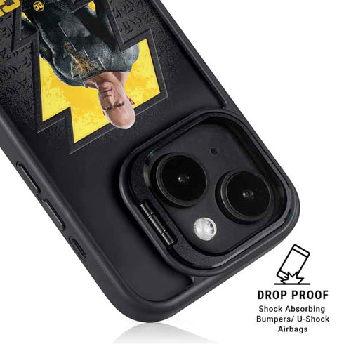 DC Comics Black Adam Movie Art Character and logo iPhone 15 Plus Kickstand Case