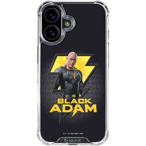 DC Comics Black Adam Movie Art Character and logo iPhone 16 Clear Case