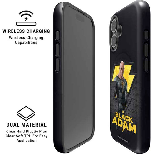DC Comics Black Adam Movie Art Character and logo iPhone 16 Plus Magsafe Impact Case