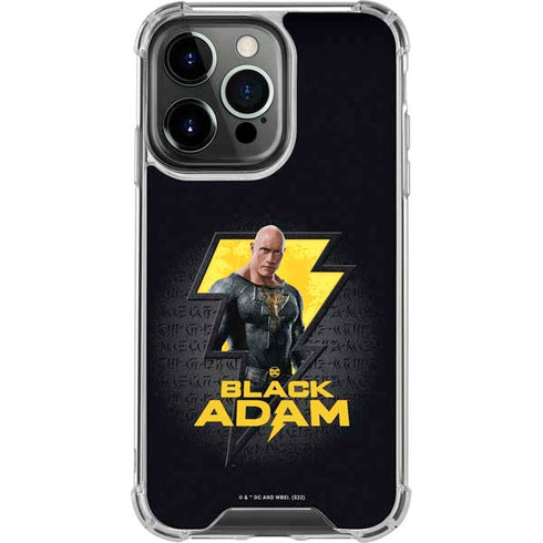 DC Comics Black Adam Movie Art Character and logo iPhone 16 Pro Clear Case