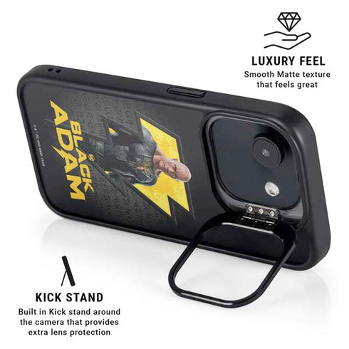 DC Comics Black Adam Movie Art Character and logo iPhone 16e Kickstand Case