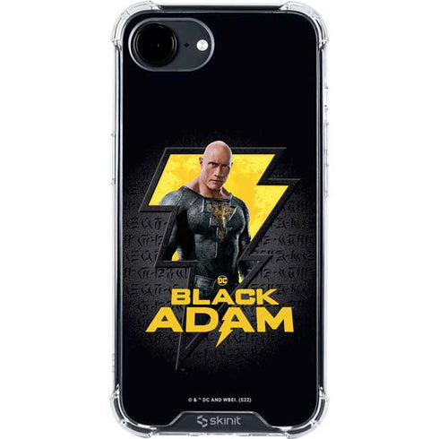 DC Comics Black Adam Movie Art Character and logo iPhone 16e Clear Case