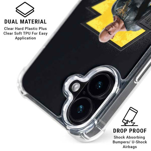 DC Comics Black Adam Movie Art Character and logo iPhone 17 Clear Case