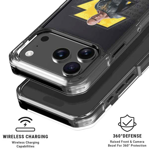 DC Comics Black Adam Movie Art Character and logo iPhone 18 Pro Clear Case