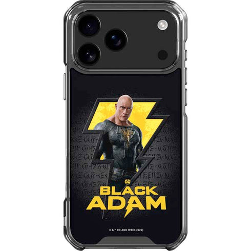 DC Comics Black Adam Movie Art Character and logo iPhone 18 Pro Max Clear Case