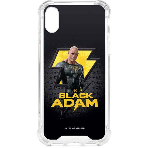 DC Comics Black Adam Movie Art Character and logo iPhone XS Clear Case